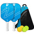 Gradient Blue Fiberglass Pickleball Paddle Set - USAPA High-Rebound Dual Rackets (TPU Edge), 4 Outdoor Balls & Triangle Carry Case for Outdoor Play
