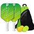 Gradient Green Fiberglass Pickleball Paddle Set - USAPA High-Rebound Dual Rackets (TPU Edge), 4 Outdoor Balls & Triangle Carry Case for Outdoor Play