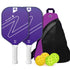 Gradient Purple Fiberglass Pickleball Paddle Set - USAPA High-Rebound Dual Rackets (TPU Edge), 4 Outdoor Balls & Triangle Carry Case for Outdoor Play