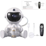USB Powered Astronaut Nebula Projector & Starry Night Ambient Light with Space Shuttle Accents - 8 Nebula Effects, 360° Rotating Head & Remote Control
