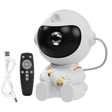 USB Powered Astronaut Nebula Projector & Starry Night Ambient Light with Airplane Accents - 8 Nebula Effects, 360° Rotating Head & Remote Control