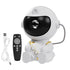 USB Powered Astronaut Nebula Projector & Starry Night Ambient Light with Small Rocket Accents - 8 Nebula Effects, 360° Rotating Head & Remote Control