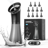 E80 Professional Electric Ear Irrigation and Ear Wax Removal Kit - Type-C Charging, 3 Pressure Levels, 2-in-1 230ML Sewage & Shimizu Tank & 12 Specialized Nozzles(4pcs 1-hole Nozzles +4pcs 3-hole Nozzles + 4pcs 5-hole Nozzles)