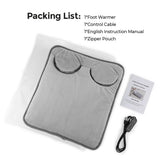 Grey Portable Versatile USB Electric Foot Warmer with 4 Temp Levels & 4 Auto-Shutoff Timer - Soft Fleece Washable Heating Mat