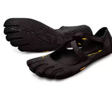 Black Breathable High-Grip Five-Finger Yoga & Pilates Shoes (Foot Length 23.5 CM) - Professional Training Footwear for Natural Toe Splay & Barefoot Feel