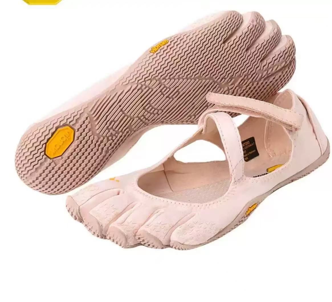 Pink Breathable High-Grip Five-Finger Yoga & Pilates Shoes (Foot Length 23.5 CM) - Professional Training Footwear for Natural Toe Splay & Barefoot Feel