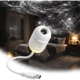 Portable USB Galaxy Night Light Projector with 12 Projection Films - Touch-Controlled Rotating Starry Sky Lamp for Bedroom, Nursery and Car