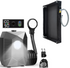 Portable Rechargeable Camping Shower Pump Kit with Digital Temperature Display, 4-Level LED Light, 5-Gear Water Flow - Includes 80x80CM Foldable Shower Basin Tray