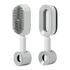 White 3D Airbag Massage Self Cleaning Hair Brush with Base - for Long Hair - One-Click Easy Hair Removal - Scalp Soothing Detangler for Professional Home Hair Care