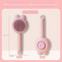 2 Pcs Pink Pet Self-Cleaning Slicker Brush for Cats and Dogs - Rabbit Ear Design with Stainless Steel Needles and ABS Handle - Gentle Deshedding and Massage Tool for Long Hair Breeds