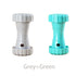 2 Pack（Grey+Green）: Cat and Dog Treat Dispenser Toy – Interactive, Durable, Bite-Resistant Slow-Feeder, Dumbbell and Tire-Shaped Pet Toy