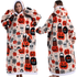 Festive Pumpkin Style Oversized Hooded Blanket for Adults - Ultra Soft & Warm Wearable Fleece Throw with Giant Pocket, Perfect for Winter, Christmas & Valentine&