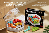 White Hexagonal Pocket Rainbow Bead Puzzle — A Mini Logic Game with Original Levels, an Interactive Educational Toy for Parents and Children Aged 6+