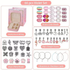 66-Piece Pink Gift Bag Craft Set (Includes Beads, Charms, and Storage Case) -Kids&