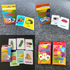 Four boxes of early education flash cards for toddlers.