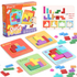 Quick Puzzle Tetris Building Blocks Game Speed Challenge Parent-Child Interactive Brain Training 20 Challenge Cards 4 Difficulty Levels ABS Material 3+ Years Educational Toy