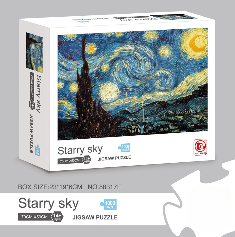 1000 piece  Jigsaw Puzzle for Adults - Landscape Cityscape Art, Premium Quality Paper Cardboard, 70x50cm Finished Size, Stress Relief Brain Game Gift for Ages 14+ 【starry sky】