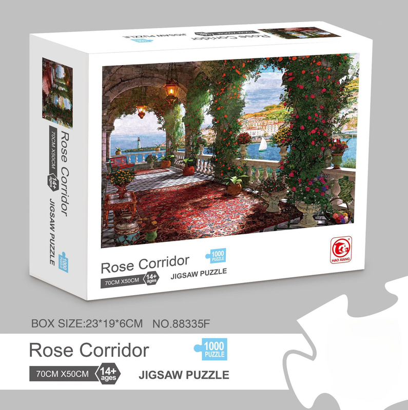 1000 piece  Jigsaw Puzzle for Adults - Landscape Cityscape Art, Premium Quality Paper Cardboard, 70x50cm Finished Size, Stress Relief Brain Game Gift for Ages 14+ 【Rose Corridor】