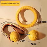 4-Piece Small Dog EVA Floating Dog Ring Toy Set – Interactive Tug-of-War Ring and Water Frisbee, durable chew and teething toy, suitable for training, teeth cleaning, and outdoor play, lightweight floating design