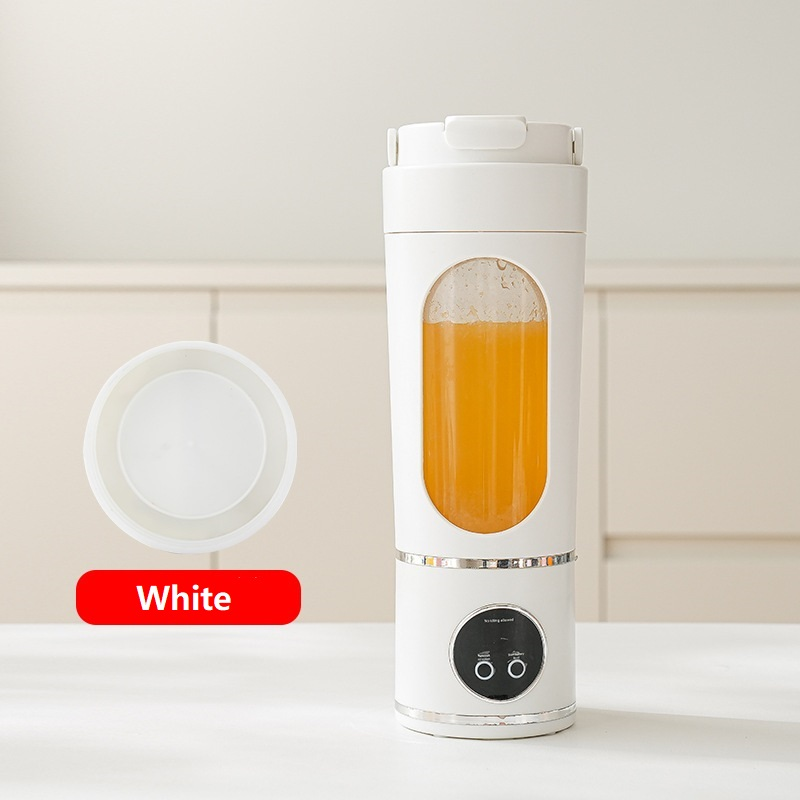 White 7.4V Portable Blender 700ml Wireless Juicer Cup - 12 Blade USB Rechargeable Smoothie Maker with LED Display - Personal Fruit Mixer with Safety Lock - BPA Free Travel Blender for Home Office Outdoor