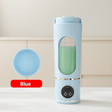 Blue 7.4V Portable Blender 700ml Wireless Juicer Cup - 12 Blade USB Rechargeable Smoothie Maker with LED Display - Personal Fruit Mixer with Safety Lock - BPA Free Travel Blender for Home Office Outdoor
