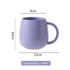 Purple Premium Macaron Ceramic Coffee Mug Set - 500ml Large Capacity Belly Cup with Underglaze Finish, Minimalist Nordic Style Porcelain Mug for Coffee, Tea, Milk and Oatmeal 