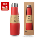 Red Premium 304 Stainless Steel Vacuum Insulated Water Bottle - 532ml Large Capacity Sports Flask with 12-24 Hour Thermal Retention, Leak-Proof Portable Travel Mug for Gym, Office, Car and Outdoor Activities 