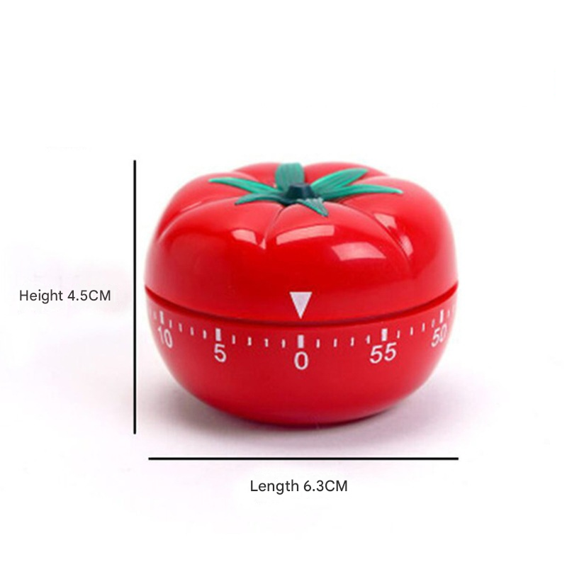 Small Size Tomato-shaped alarm Kitchen Timer - 60 Minute Mechanical Countdown Timer with Loud Alarm, Cute Vegetable Design, No Battery Required - Perfect for Cooking, Baking & Time Management 