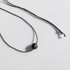 Vintage Geometric Natural Stone Bead Pendant Necklace Adjustable Black Rope Collarbone Chain Unisex Boho Jewelry Gift-Silver Obsidian