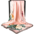 Pink Dragonfly and Lotus Flower Painting Elegant 90x90cm Satin Silk Scarf for Women - Double-Sided Printed Square Headscarf Shawl Wrap - Lightweight Versatile Fashion Accessory for Mother&