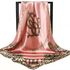 Pink Leopard Print Chain Pattern Elegant 90x90cm Satin Silk Scarf for Women - Double-Sided Printed Square Headscarf Shawl Wrap - Lightweight Versatile Fashion Accessory for Mother&