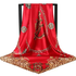 Red Leopard Print Chain Pattern Elegant 90x90cm Satin Silk Scarf for Women - Double-Sided Printed Square Headscarf Shawl Wrap - Lightweight Versatile Fashion Accessory for Mother&