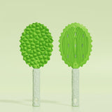 2-piece green Pet Durian Massage Grooming Brush - TPR Double-Sided Deshedding Comb for Cats Dogs - Gentle Pet SPA Grooming Tool