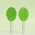 2-piece green Pet Durian Massage Grooming Brush - TPR Double-Sided Deshedding Comb for Cats Dogs - Gentle Pet SPA Grooming Tool