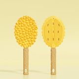 2-piece yellow Pet Durian Massage Grooming Brush - TPR Double-Sided Deshedding Comb for Cats Dogs - Gentle Pet SPA Grooming Tool