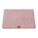 Pink XL size Pet Dog Bed Mat - Plush Short Fur Cover with Wave Foam Padding - Washable Removable Cover, Non-Slip Base, Warm Winter Cushion for Dogs and Cats, Multiple Sizes
