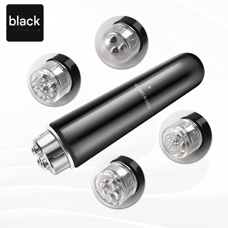 Black Electric Eye Massager Pen - Vibration Massage Wand for Eye Area, Face, and Neck - Battery Operated Skincare Tool（Batteries not included）, Compact Daily Use, Gift Ready