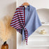 Blue and Red Color blocking Striped Women&