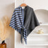 Blue and Grey Color blocking Striped Women&