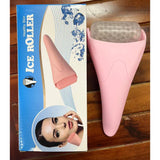 Light Pink Face Ice Roller with Gel Cooling Head- Reusable PP and Gel Cold Massage Tool for De-Puffing, Soothing, and Refreshing Skin, Easy to Freeze, Comfortable Grip, Daily Skincare Essential
