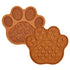 Brown Silicone Slow Feeder Lick Mat for Dogs and Cats - Paw Shaped Non Slip Pet Bowl with Suction Cups - BPA Free, Dishwasher Safe, Freezer Safe, Anxiety Relief, Easy Clean, 20x17cm - Pink, Brown, Yellow