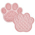 Pink Silicone Slow Feeder Lick Mat for Dogs and Cats - Paw Shaped Non Slip Pet Bowl with Suction Cups - BPA Free, Dishwasher Safe, Freezer Safe, Anxiety Relief, Easy Clean, 20x17cm - Pink, Brown, Yellow