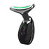 Black Neck and Face Massager - 3 Colour Light Therapy, EMS Microcurrent, Vibration & Heat - Rechargeable Anti-Ageing Device for Wrinkles, Neck Lines, Jawline & Skin Tightening - Portable Home Beauty Tool