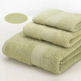 3-Piece Olive Green Towel Set - Soft Absorbent Bath, Hand & Face Towels with Jacquard Weave, Gift Set for Home, Hotel, or Gifting - Durable, Low-Lint, Machine Washable