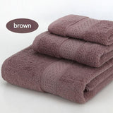 3-Piece Brown Towel Set - Soft Absorbent Bath, Hand & Face Towels with Jacquard Weave, Gift Set for Home, Hotel, or Gifting - Durable, Low-Lint, Machine Washable