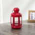 Red European Style Star Cutout Metal Candle Lantern - Handcrafted Iron & Glass Decorative Lamp for Christmas, Home, Wedding, Party Easy to carry - Perfect for Living Room, Bedroom, Study
