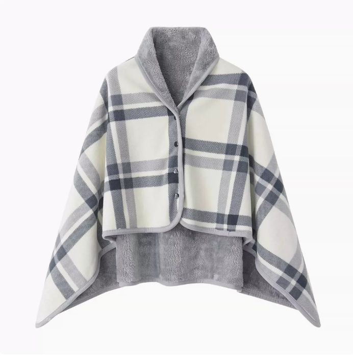 Gray and White 100*140cm Japanese-Style shawl blanket Ultra-Soft Blanket - Thick Polyester Throw for Sofa, Bed, Office,  Cozy Nap Blanket for Winter & All Seasons