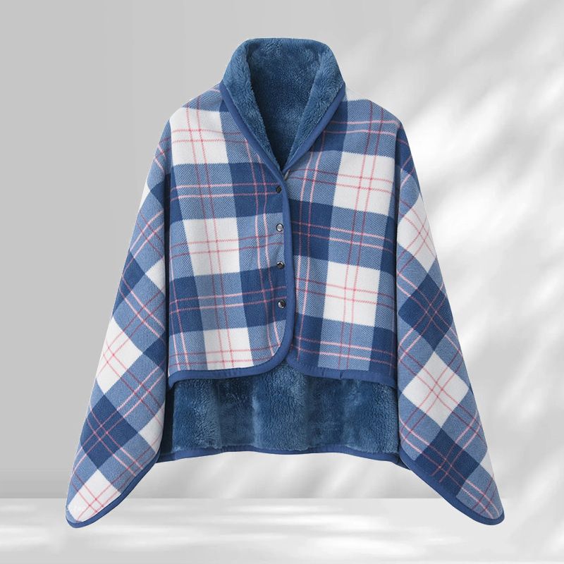 Blue and White 80*130cm Japanese-Style shawl blanket Ultra-Soft Blanket - Thick Polyester Throw for Sofa, Bed, Office,  Cozy Nap Blanket for Winter & All Seasons