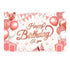 180*115cm Pink Happy Birthday Banner - Glitter Party Backdrop & Confetti, Durable Polyester Wall Decoration for Birthday Parties, Photo Booth Background, Easy Hang Birthday Sign