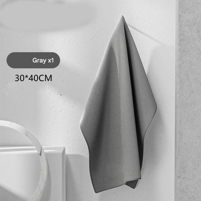 30*40 cm Grey Coral Fleece & Suede Microfiber Cloth Double-Sided Car Wash Towel  , 5X Water Absorption, Scratch-Free & Lint-Free, 360° Stitched Edge for Car Detailing, Glass, Home Cleaning - Multi-Purpose Auto Care Cloth